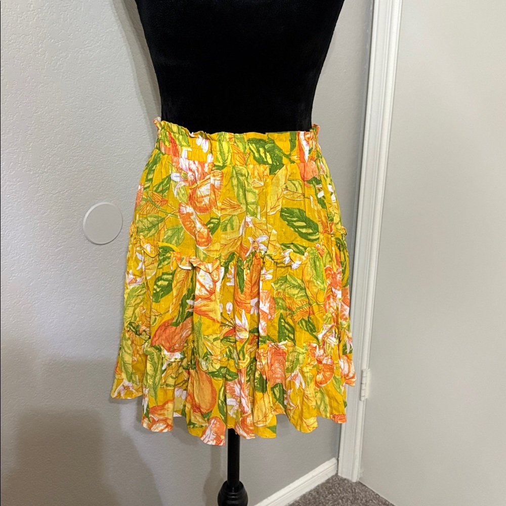 RACHEL Rachel Roy Yellow and Orange Mini Skirt